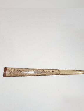 Scrimshaw Swordfish Bill by Herman F. Kos, Signed